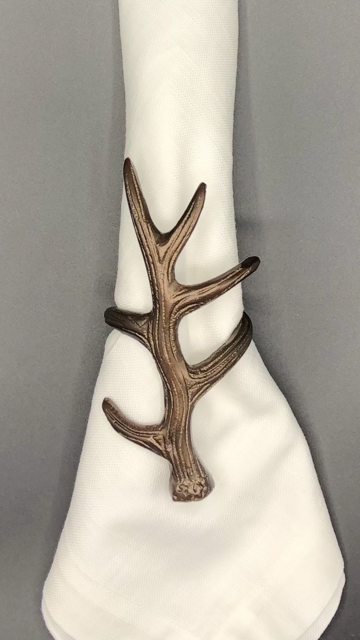 Bronze Antler Napkin Ring - Set of 12