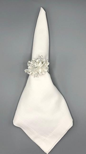 White Flower Napkin Ring