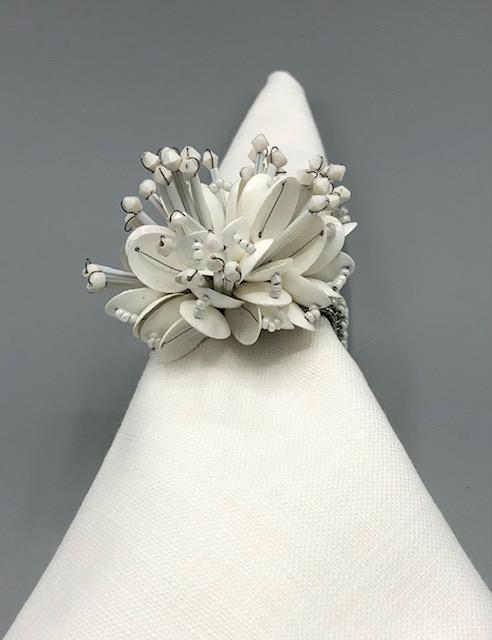 White Flower Napkin Ring